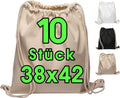 Sac de sport à cordon – en coton, Lot de 10, 38 × 42 cm