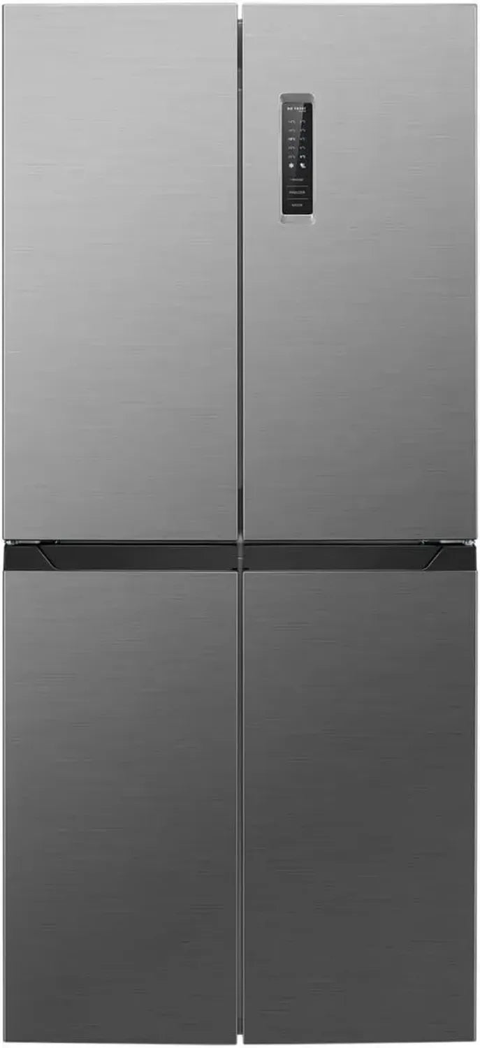 Bomann Réfrigérateur-Congélateur 362L Inox, LED, Alarme Ouverture, 142,5x49,5x56 cm