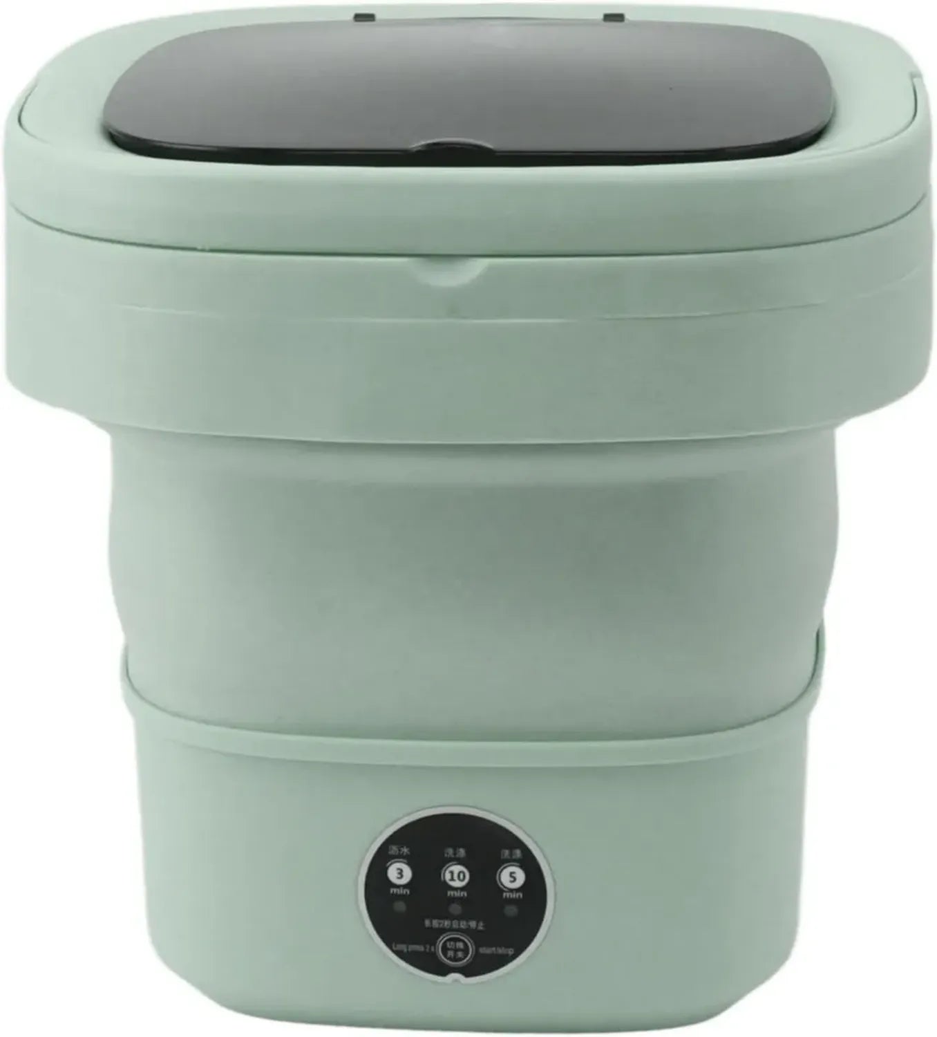 Mini Lave-Linge Portable Pliable, Grande Capacité avec Essorage Doux, Idéal pour Dortoirs et Camping (Vert)