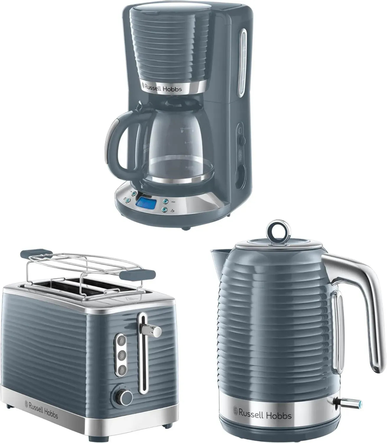 Ensemble Inspire de Russell Hobbs: Cafetière Programmable, Grille-Pain XL, Bouilloire Électrique