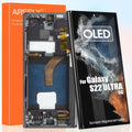 Écran OLED pour Samsung Galaxy S22 Ultra 5G - Remplacement écran LCD avec cadre et kit de réparation (Noir, Version US)