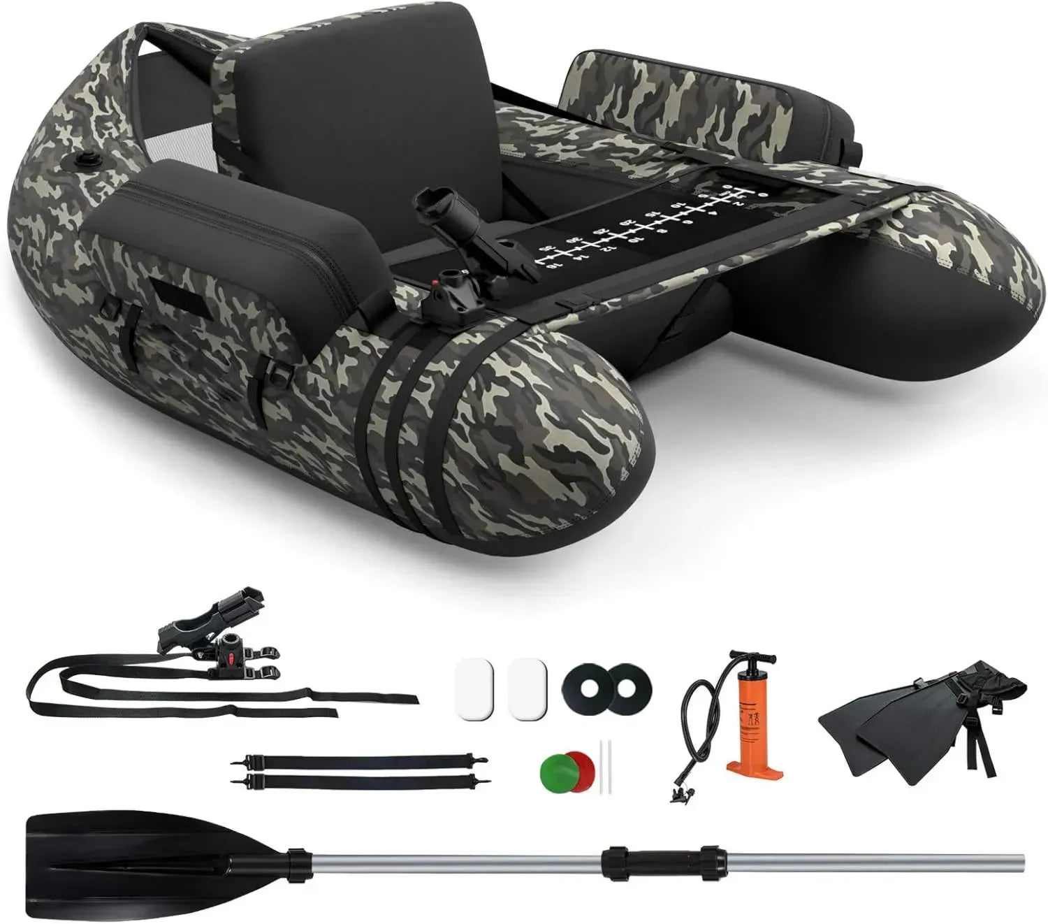 COSTWAY Kayak Gonflable avec Accessoires, 150 kg Poids Maximal, Avec Palmes et Pagaies en Aluminium