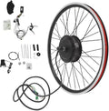 Ensemble de Conversion Vélo Électrique 500W, 36V, Roue 24' avec Écran LCD et Assistance Pédalage, 5 Vitesses, Jusqu'à 35 km/h