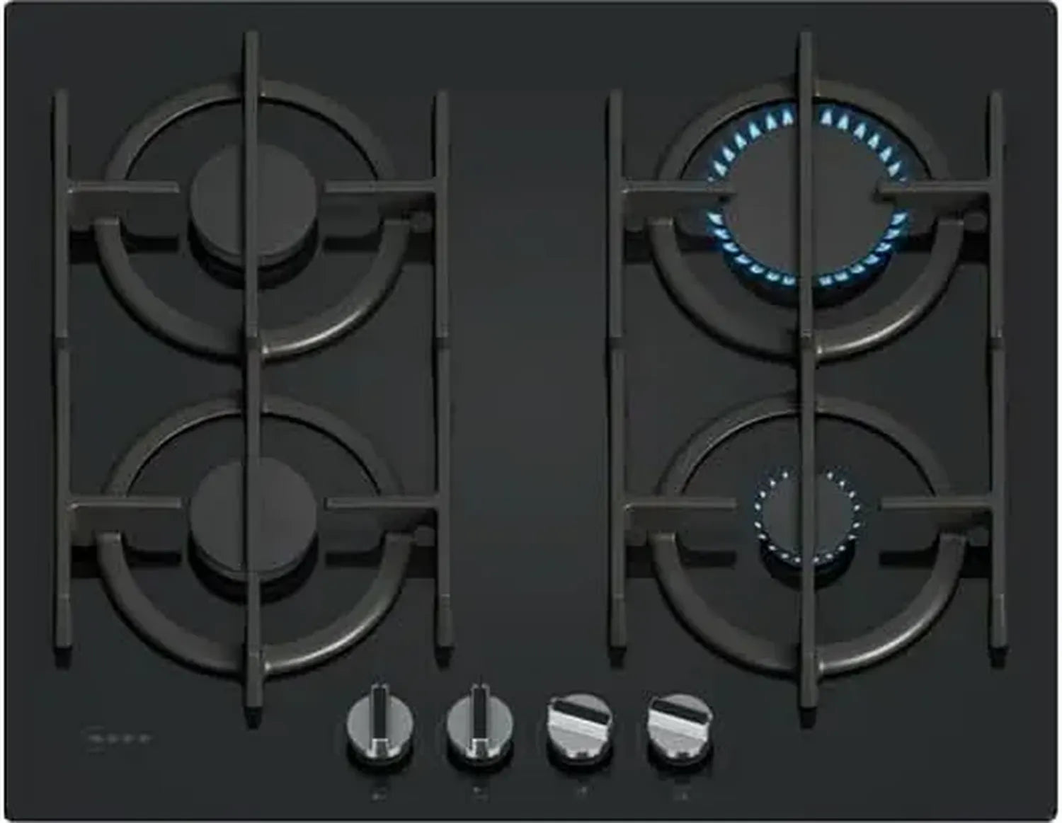 Plaque de Cuisson à Gaz NEFF N70 60 cm - FlameSelect avec 4 Brûleurs et Supports Lave-Vaisselle