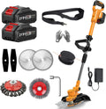 Coupe-Bordures Sans Fil 21V avec 2 Batteries 4.0 Ah pour Élagage de Jardin (Orange)