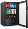 Réfrigérateur de Bar Noir avec Porte Vitrée - 115L - Combisteel - R600A