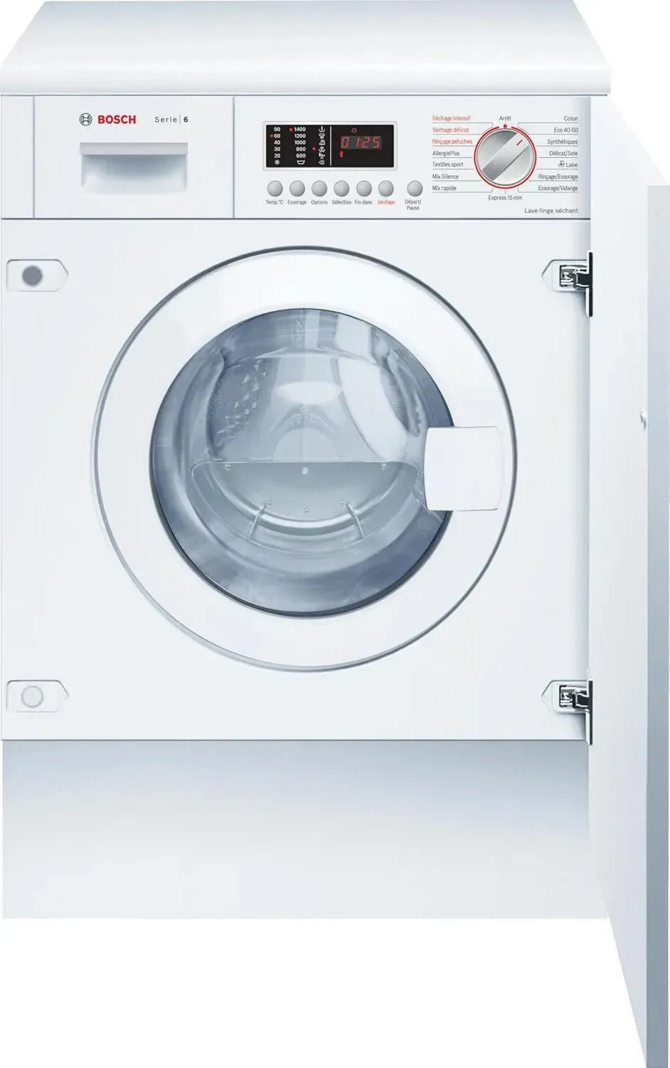 Bosch Série 6 Lave-linge Séchant Encastrable, 7/4 kg, 1400 tr/min, EcoSilence Drive