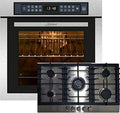 Ensemble four encastrable 79L et cuisinière à gaz, technologie air chaud, contrôle tactile, WOK puissant