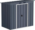 Abri de Jardin en Métal Anthracite 6x4 ECO, Toit Pentu Renforcé