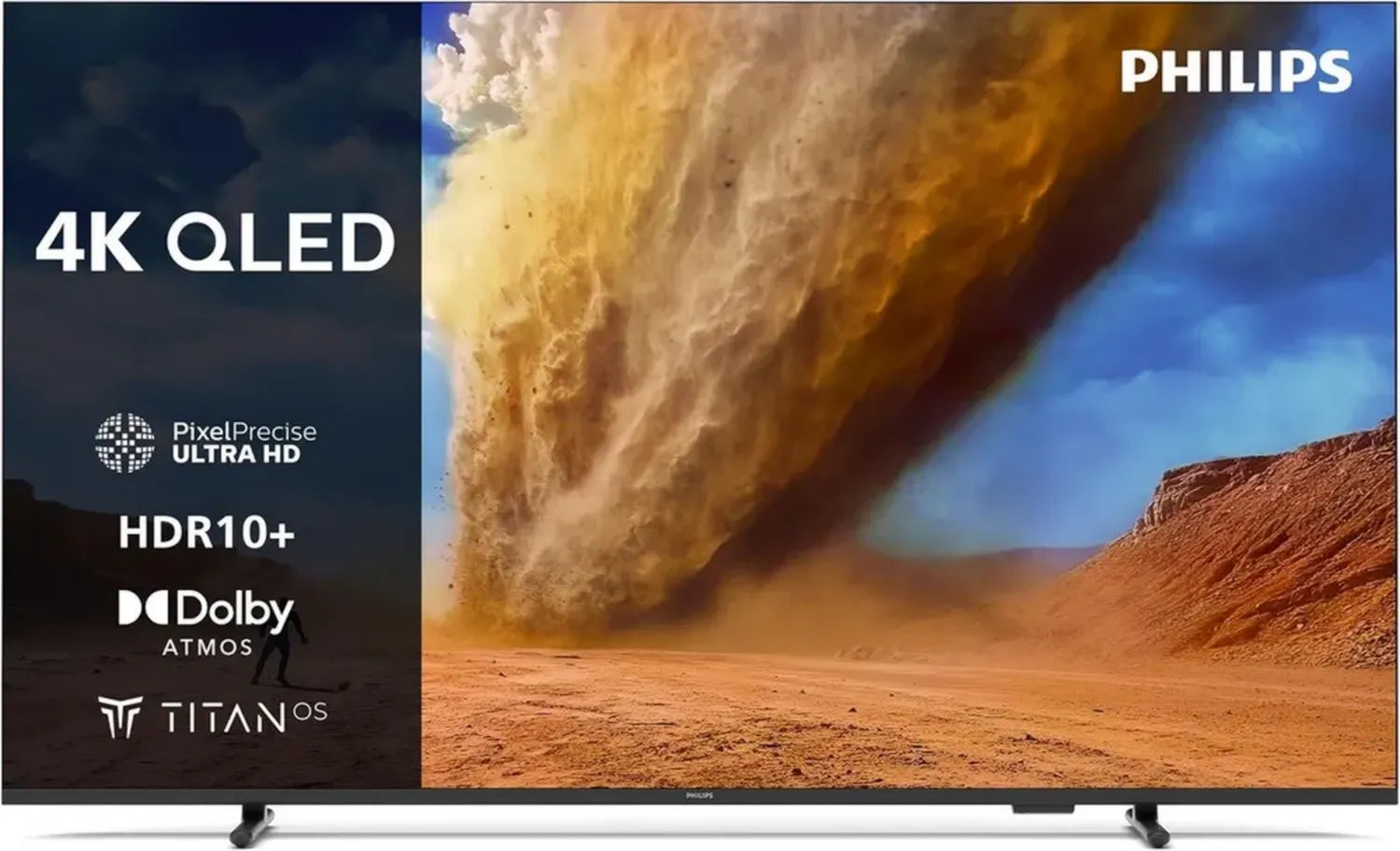 Téléviseur Smart 4K Philips 55PUS7800 QLED - Écran 55' Ultra HD avec Pixel Precise, Titan OS, Dolby Atmos - Supporte Alexa et Google Assistant