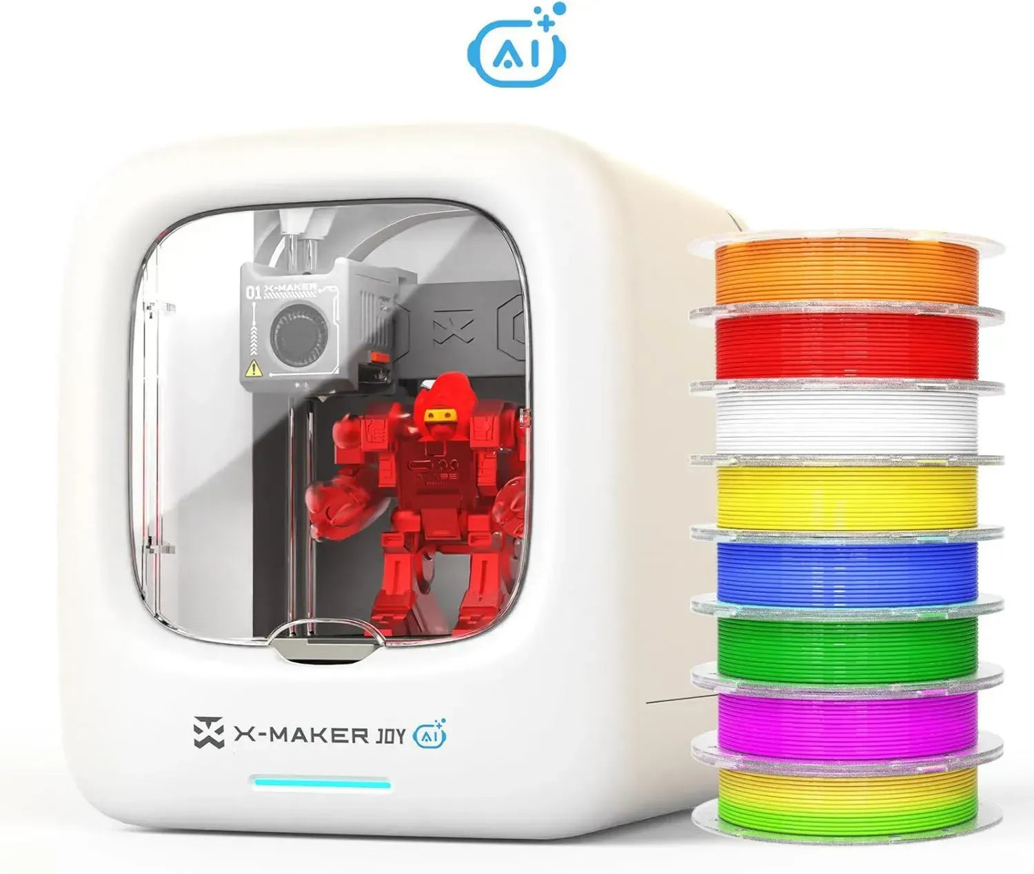 Imprimante 3D Innovante pour Enfants avec IA, Ensemble de 8 Filaments PLA, Bibliothèque Ludique et Modules de Conception, Contrôle par Application Mobile