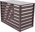 Cache-climatisation en aluminium à lames, protection extérieure pour climatiseur, marron, L110 x l60 x H80 cm