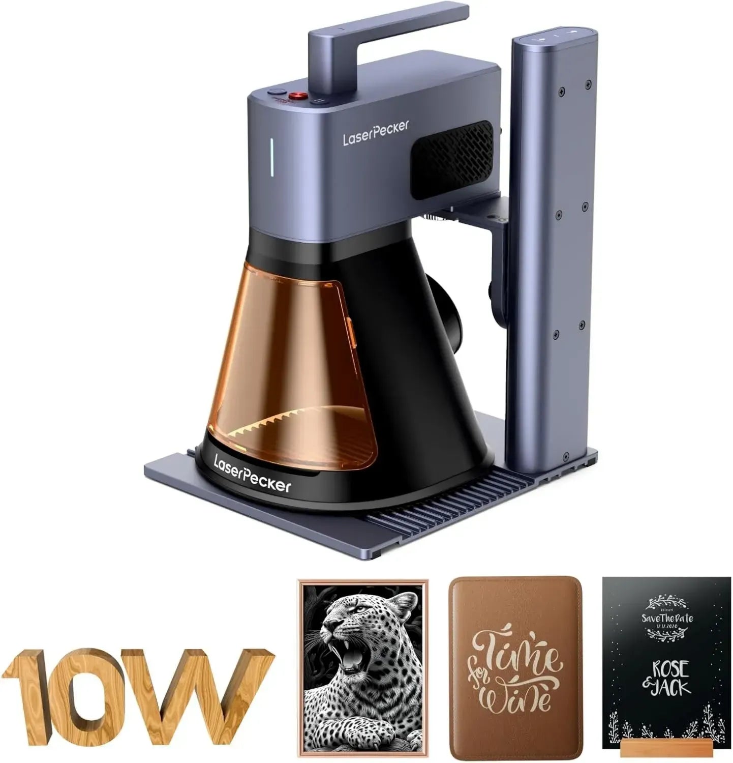 Graveur LaserPecker LP2 Plus 10W Ultra-Rapide, Machine de Gravure Portable Haute Résolution pour Matériaux Divers