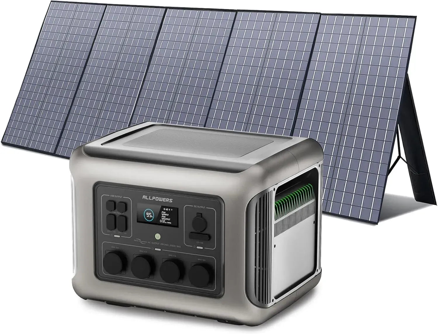 Station Électrique Portable ALLPOWERS R2500 2016Wh, Batterie LiFePO4 avec Panneaux Solaires Pliables 400W IP67 Étanche, Générateur Solaire MPPT pour Camping-Car, Balcon et Jardin