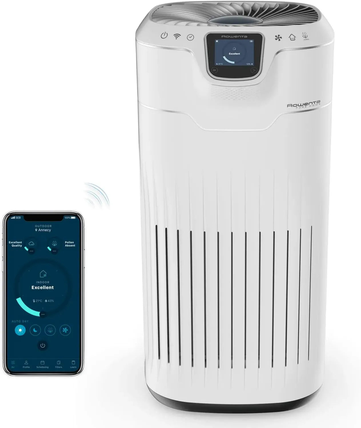 Purificateur d'air Rowenta Pure Home avec Filtration HEPA et Suivi Qualité Air
