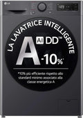 LG F4R5011TSMB Lave-linge 11 kg AI DD Classe A-10%, 1400 tr/min, TurboWash, Vapeur