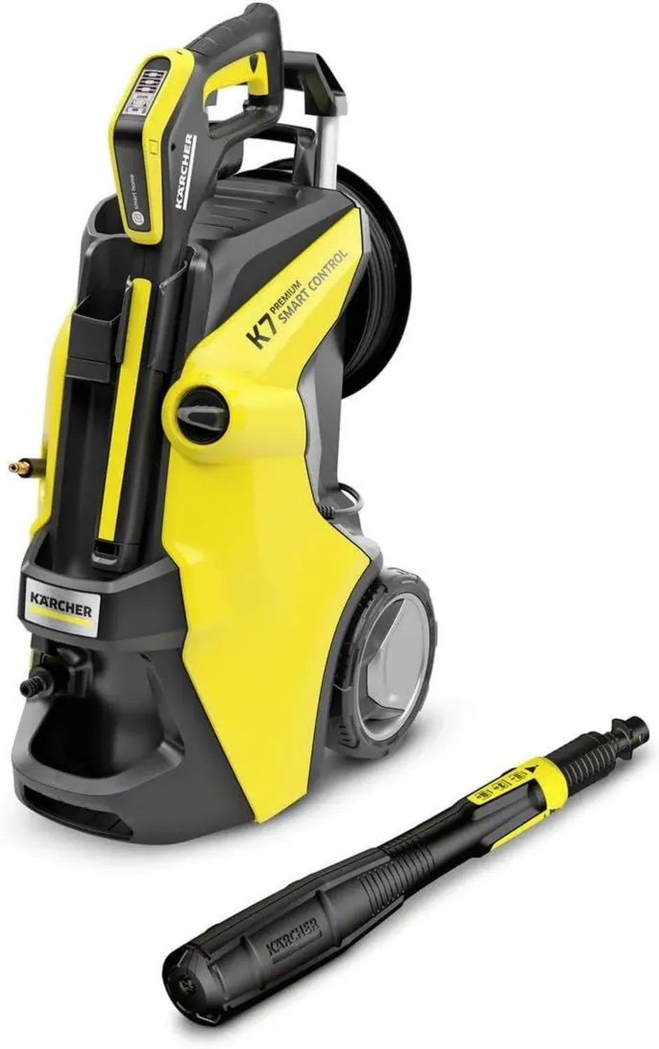 Kärcher K 7 Nettoyeur Haute Pression Premium avec Contrôle Intelligent et Bluetooth - Puissance Optimale pour Toutes Tâches - Avec Enrouleur Jaune et Noir