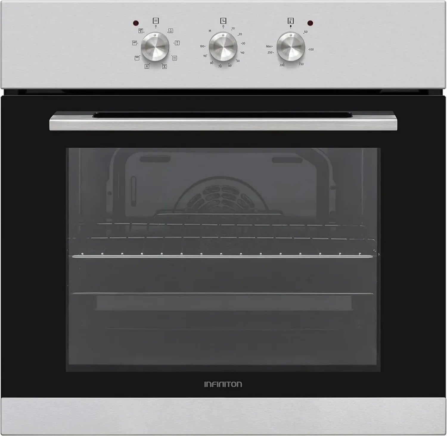 Four électrique multifonction INFINITON en inox, 70L, 3000W, 60cm, 8 programmes, double vitrage, classe énergétique A