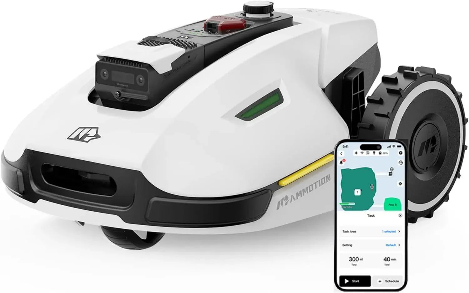 Robot Tondeuse MAMMOTION YUKA 3000 avec Technologie NetRTK et Vision, Sans Antenne, Pour Pelouses Jusqu'à 3000 m², Double Disque de Coupe et Module 4G