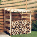Abri en Bois pour Stockage de Bois de Chauffage avec Pergola - Pin Traité - 100 x 90 cm