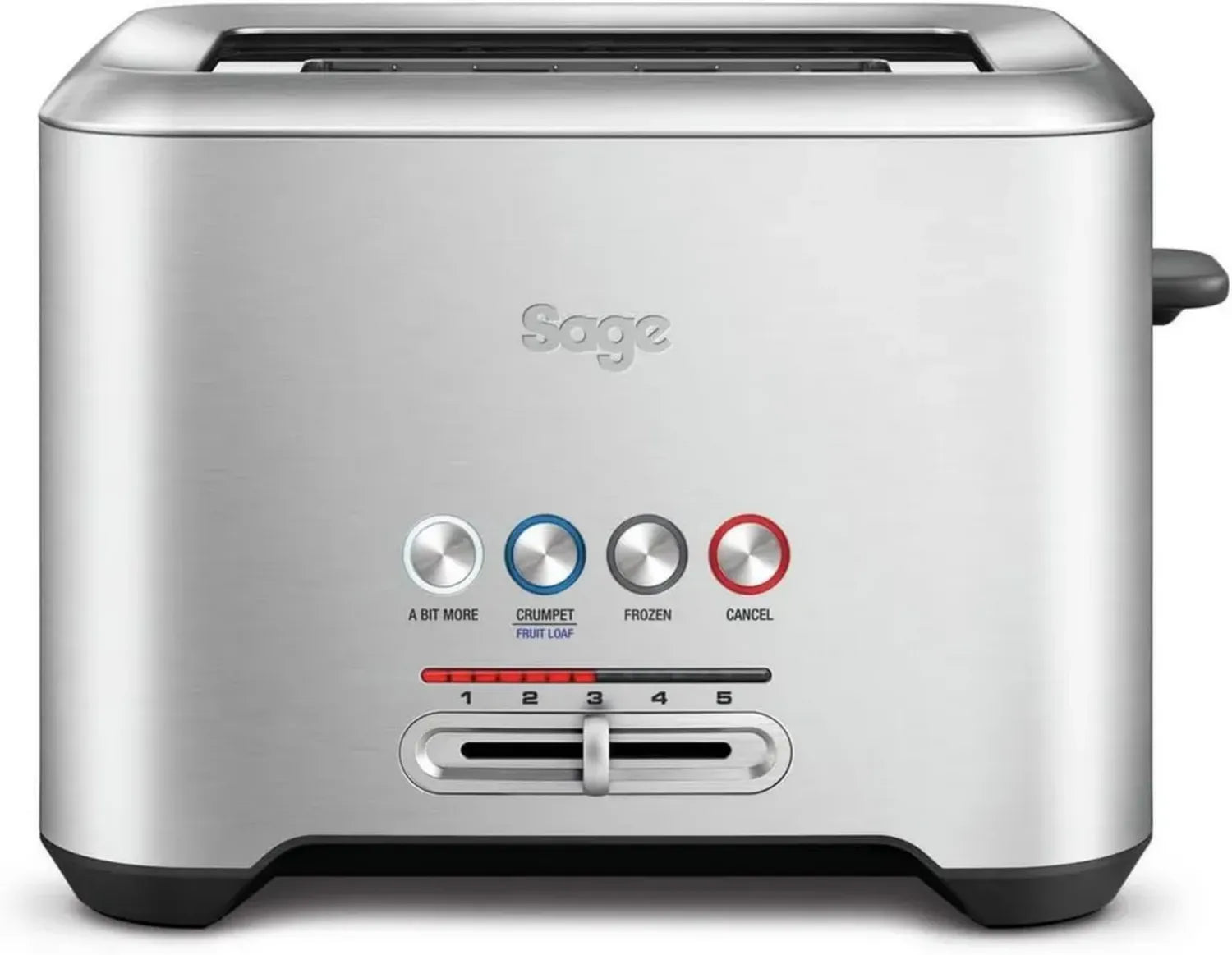 Grille-pain Sage à 2 tranches avec fonction 'Un Peu Plus', acier inoxydable brossé