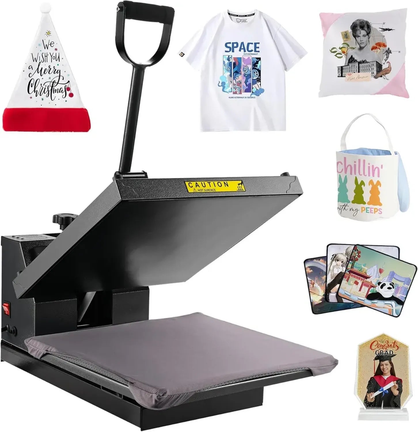 Machine à Transfert Thermique 38x38 cm - Presse à Chaud Numérique pour Sublimation sur T-shirts et Accessoires
