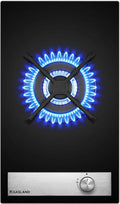Plaque de cuisson gaz en verre 30 cm, 1 feu Wok, 3400W, LPG/Gaz naturel