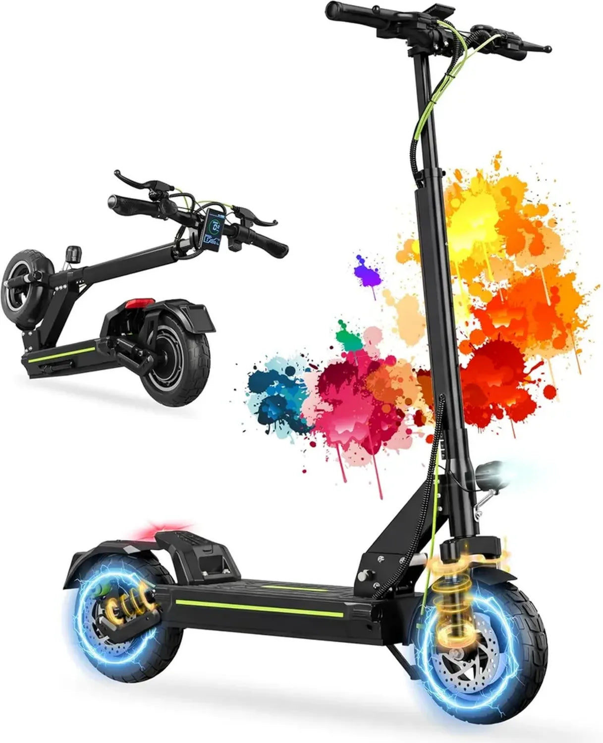 Trottinette Électrique Adulte 2000W Tout-Terrain, Autonomie 80km, Batterie 48V, Suspension Double, Antivol Intégré
