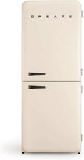 Réfrigérateur Combiné Rétro 401L avec Technologie No Frost, Poignée Noire, 185cm
