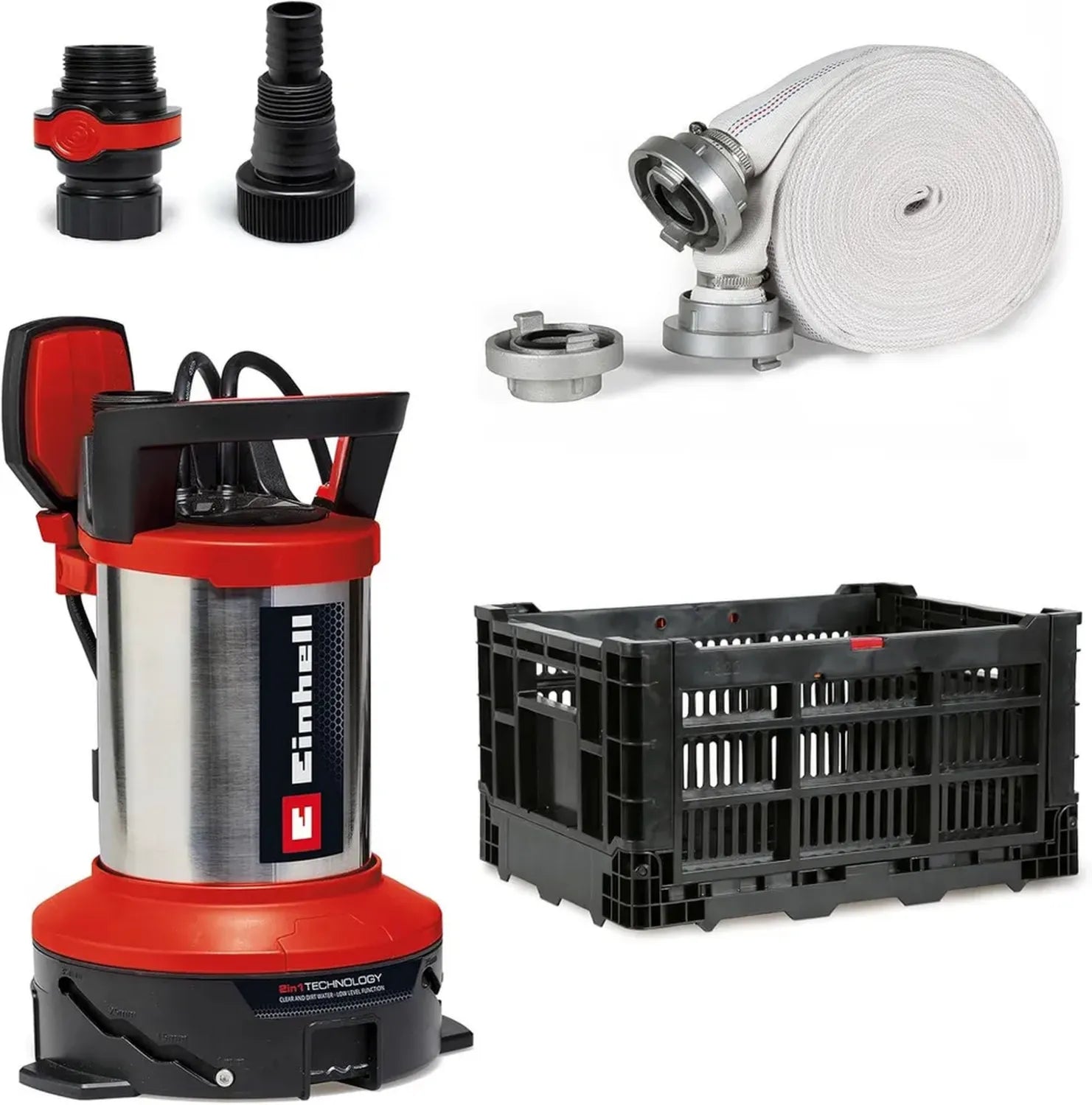 Pompe Submersible Einhell GE-DP 7535 N LL ECO, 750W, Particules Ø35mm, Débit Max 18500 l/h, Inclus Tuyau 10m