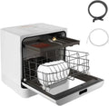 Mini lave-vaisselle portable 800W, LED, 4 programmes, usage sans raccordement, blanc
