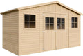 Abri de Jardin en Bois avec Plancher, Chalet en Pin Épicéa 8m², H246x418x220 cm, Rangement Vélos et Outils