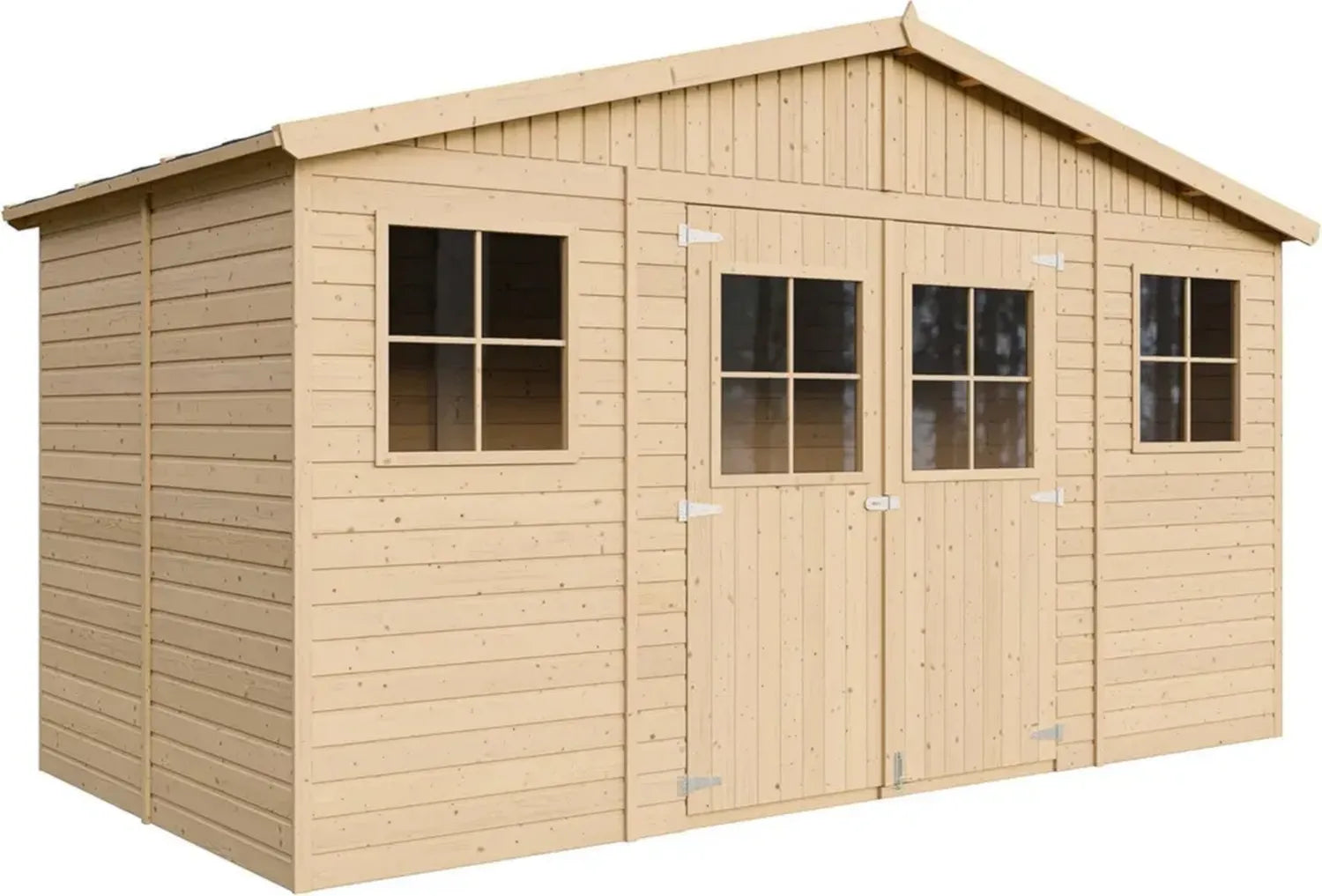 Abri de Jardin en Bois avec Plancher, Chalet en Pin Épicéa 8m², H246x418x220 cm, Rangement Vélos et Outils