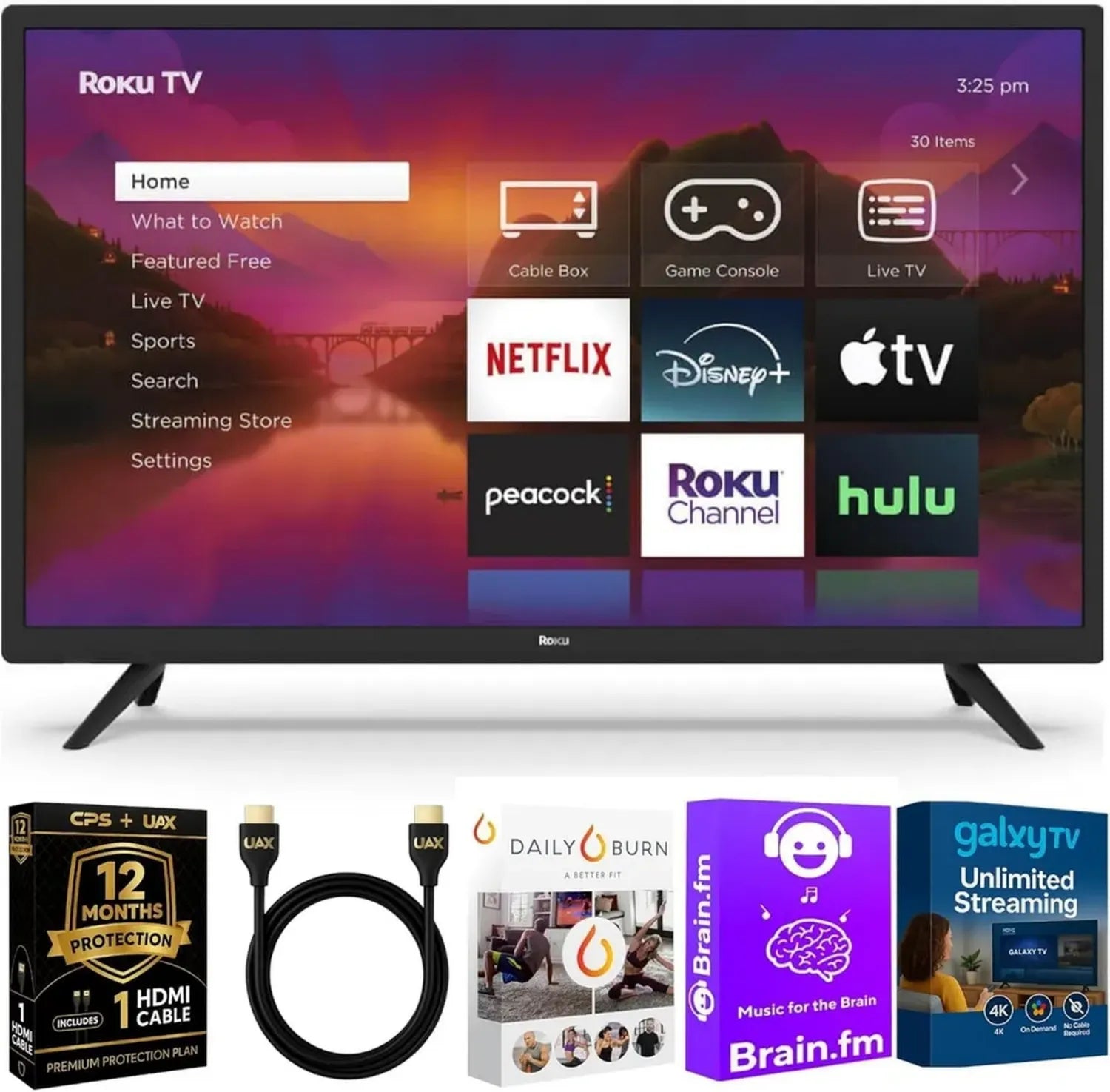 Téléviseur Intelligent Roku 40' Full HD LED – Audio Dolby, Alexa Intégrée, Télécommande Vocale, Bluetooth, HDMI avec Protection CPS 1 An