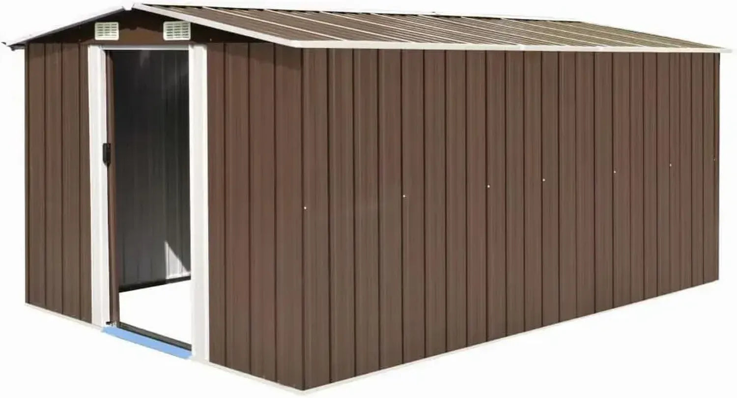 Abri de Jardin Métallique Brun 257x392x181 cm, 91 KG