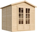 Cabane de Jardin Multifonctionnelle en Bois 233x222x233 cm avec Plancher - Bureau, Atelier, Studio Verrouillable