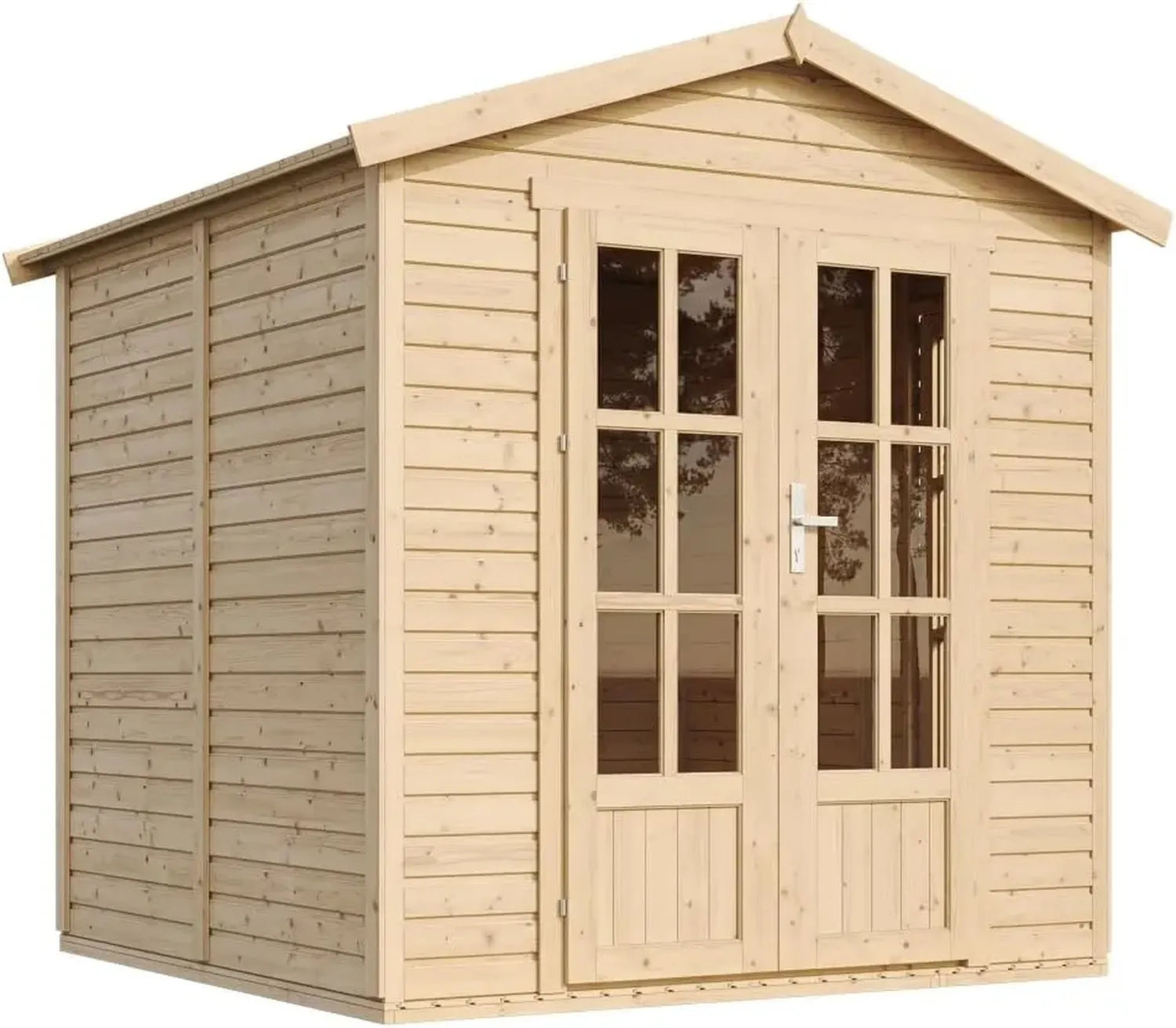 Cabane de Jardin Multifonctionnelle en Bois 233x222x233 cm avec Plancher - Bureau, Atelier, Studio Verrouillable