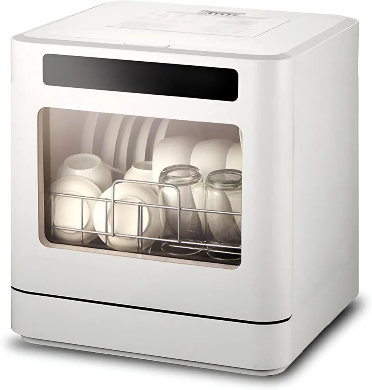Mini Lave-Vaisselle Automatique avec Réservoir, 4 Programmes et Séchage à Air Chaud