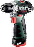Perceuse-visseuse sans fil Metabo 12V 2Ah Li-Ion avec 2 batteries incluses