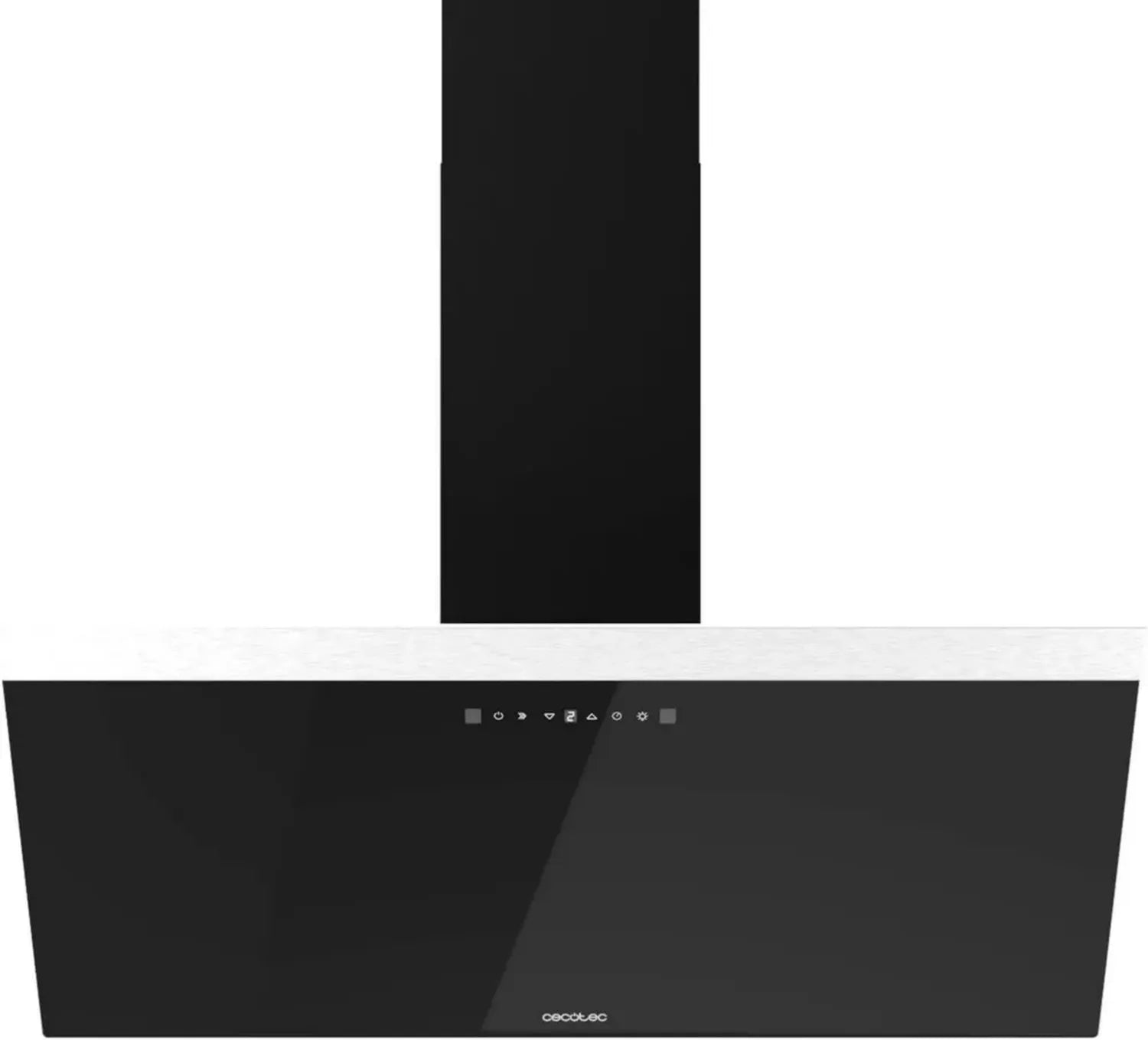 Hotte Aspirante 90cm Cecotec Bolero Flux DT en Verre Noir, 165W, 3 Vitesses, Aspiration 650m3/h, Commande Tactile, Mode Booster, Éclairage, Filtre à Charbon