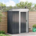 Cabane de jardin en métal anthracite 137x81x180 cm - Structure en acier, montage simple, espace de rangement moderne