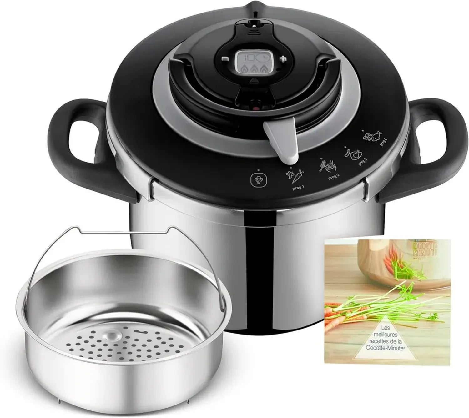 Autocuiseur SEB Clipso+ CHEF 6L, Pour 4 à 6 personnes, Compatible induction, 4 programmes, Cuisson rapide, Facile à ouvrir