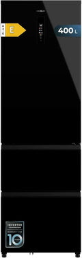 Réfrigérateur Congélateur Français 400L Cecotec Bolero CoolMarket FD 400 Verre Noir, Technologie NoFrost, Économie d'Énergie