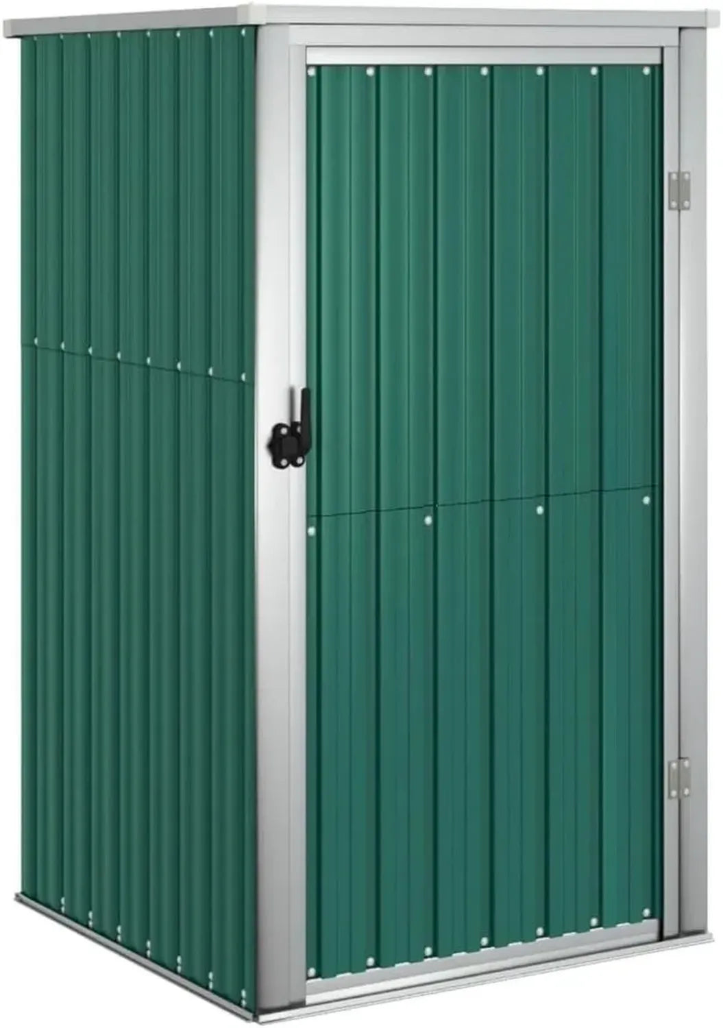 Cabane de Jardin en Acier Galvanisé avec Porte Simple, Rangement d'Outils 88x89x161 cm (Vert)