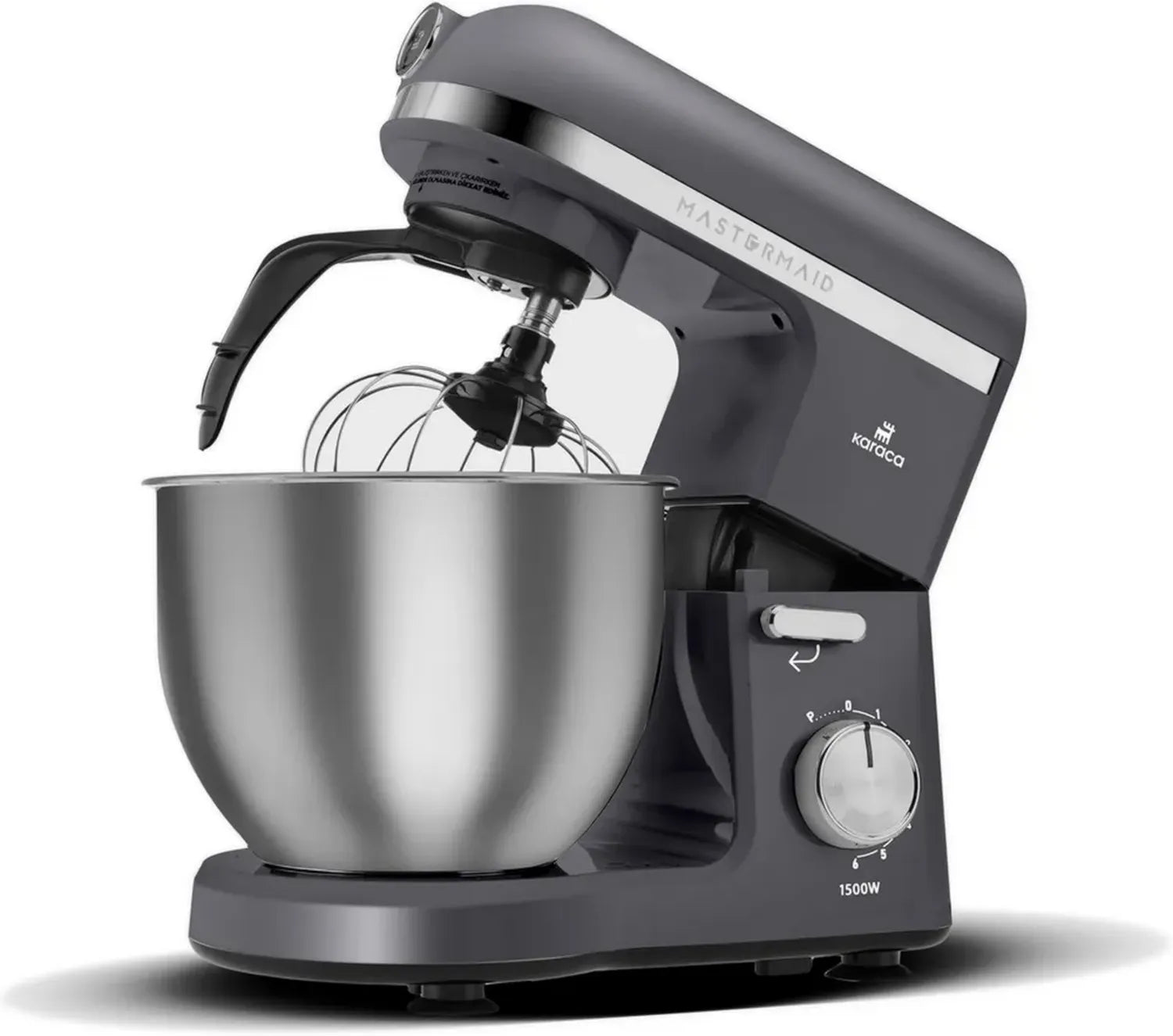 Robot Culinaire Karaca Mastermaid Chef Pro 1500W, Gris Spatial, Bol 5L, Mixeur et Pétrin Multifonctionnel