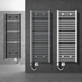 Radiateur électrique 600W ECD Germany - 300x800 mm - Anthracite - Connexion latérale - Sèche-serviettes Sahara mural pour salle de bain