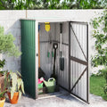 Abri de Jardin en Métal Vert Résistant aux Intempéries avec Portes Verrouillables, 88 x 89 x 161 cm