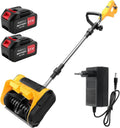 Souffleuse à Neige Électrique sans Fil 21V avec Double Batterie, Largeur 30 cm, Éjection 6-8 m, Hauteur Neige 15 cm