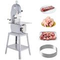 VEVOR Scie à Ruban Électrique 1500 W pour Viande et Os Congelés, Rendement 300 kg/h, Épaisseur Réglable 4-200 mm, Idéale pour Supermarchés et Restaurants, Dimensions 54x49,5x142 cm