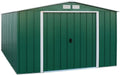 Abri de Jardin en Métal Galvanisé Duramax ECO 10 x 12 cm, Toit Renforcé, Vert Solide